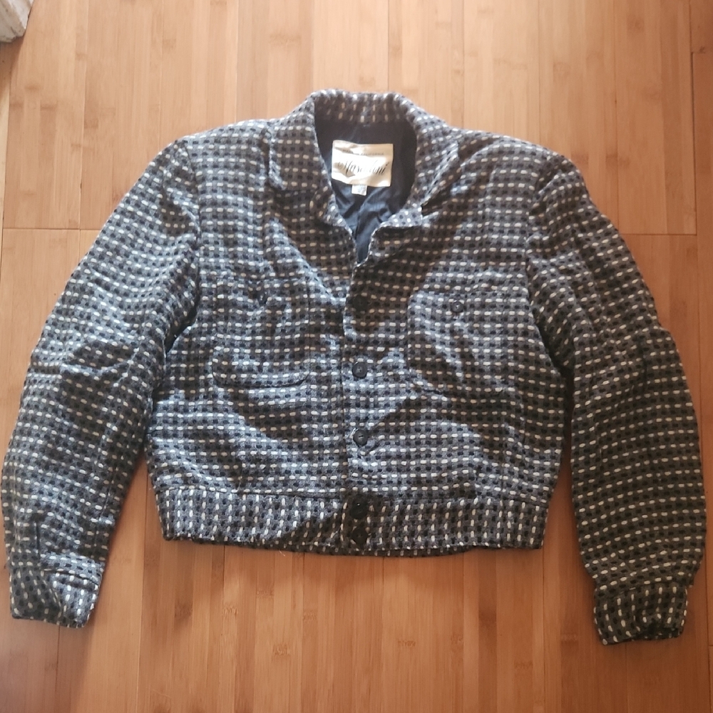 Stylish Blue and White Checkered Jacket